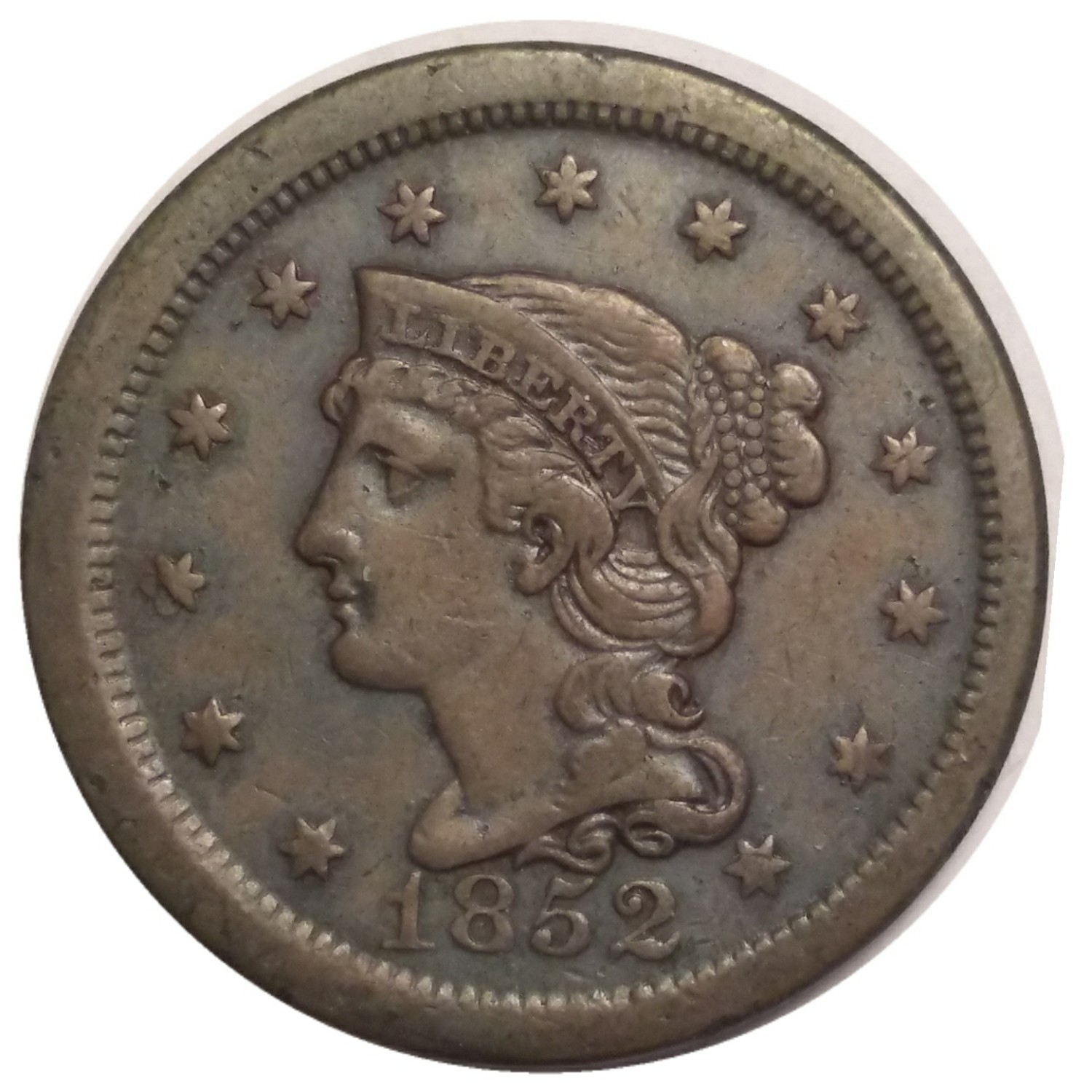 1852-1c-Braided-Hair-Large-Cent-#2